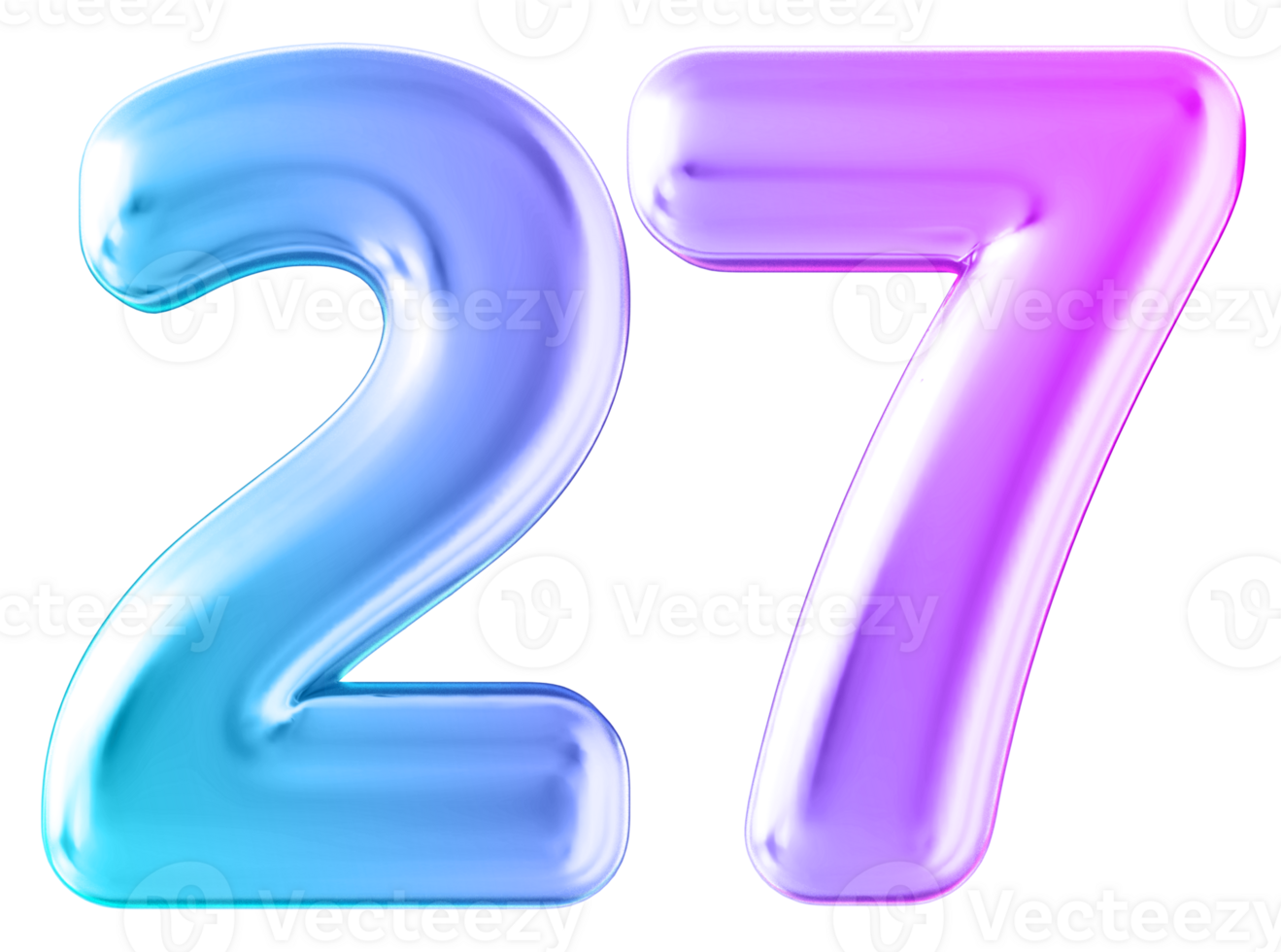 Gradient 3d number 27 png