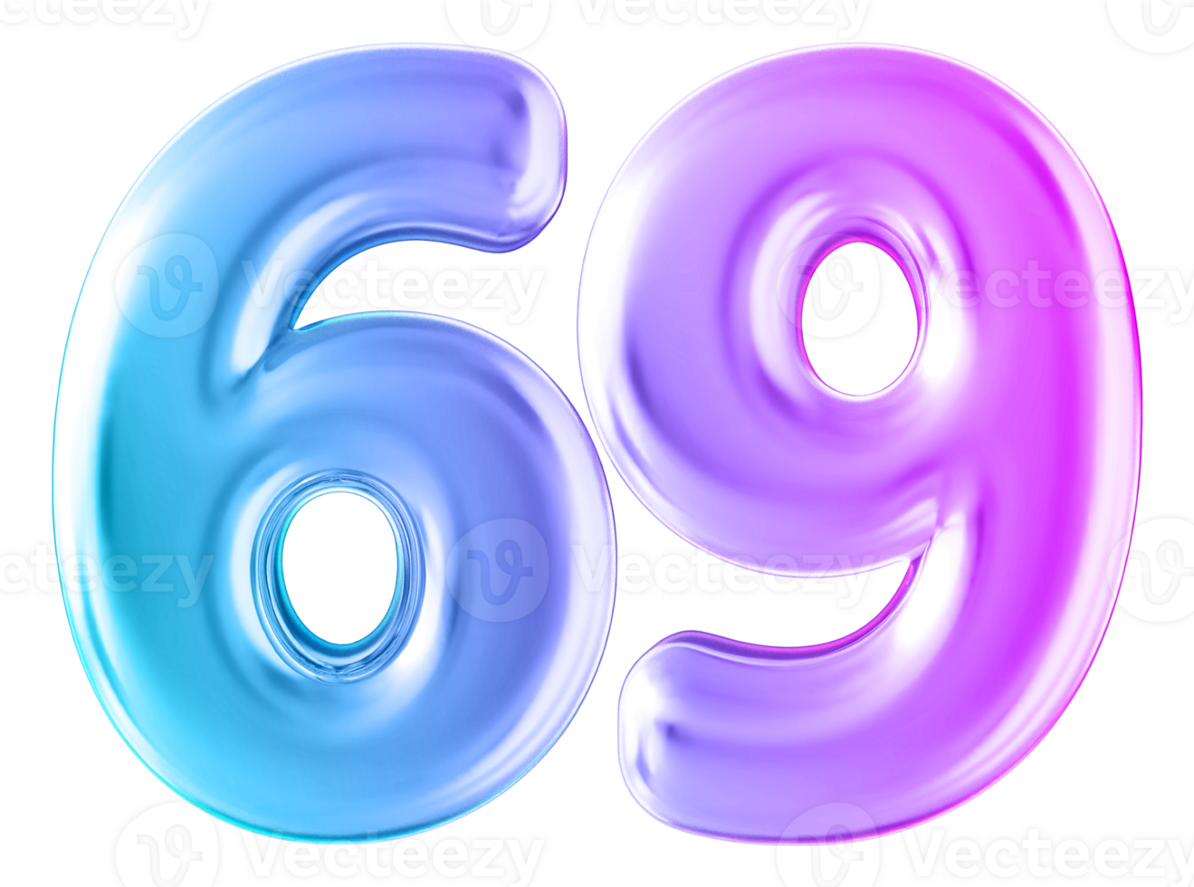Gradient 3d number 69 png