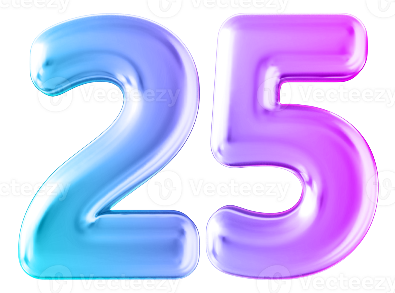 Gradient 3d number 25 png