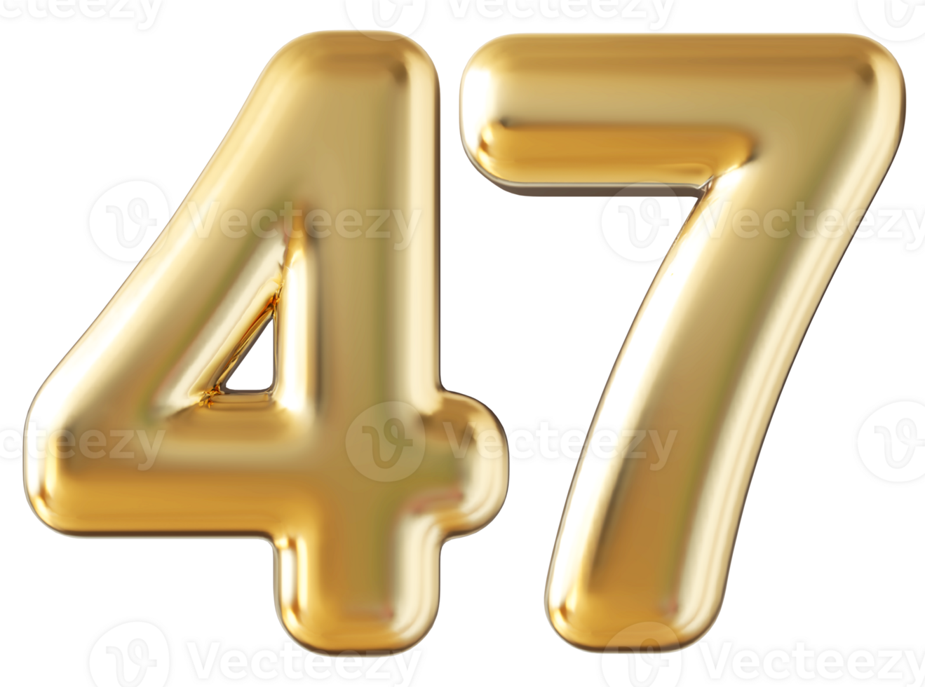 Gold 3d number 47 png