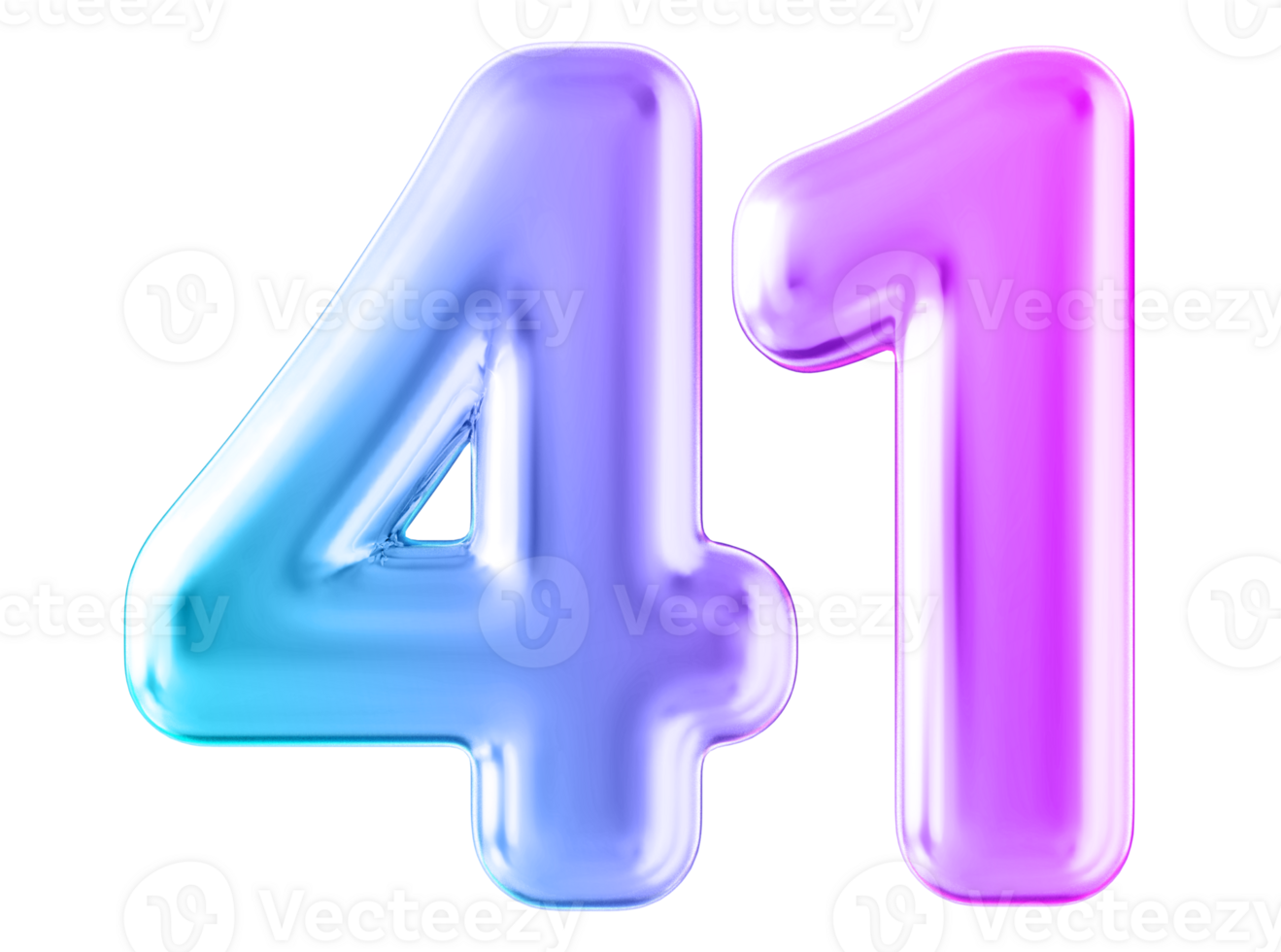 Gradient 3d number 41 png