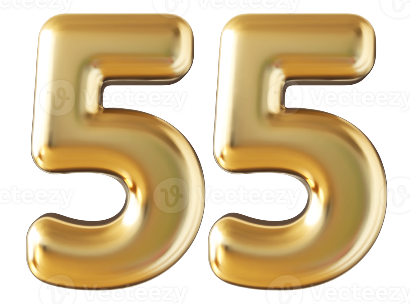 Gold 3d number 55 36304561 PNG