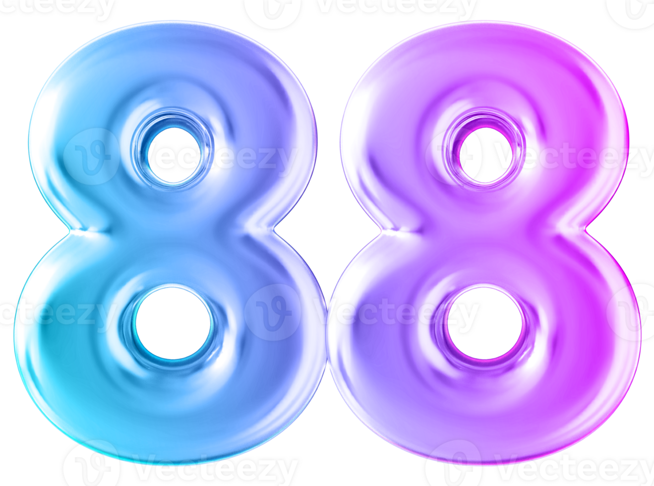 Gradient 3d number 88 png