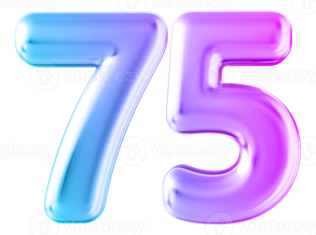 Gradient 3d number 75 png