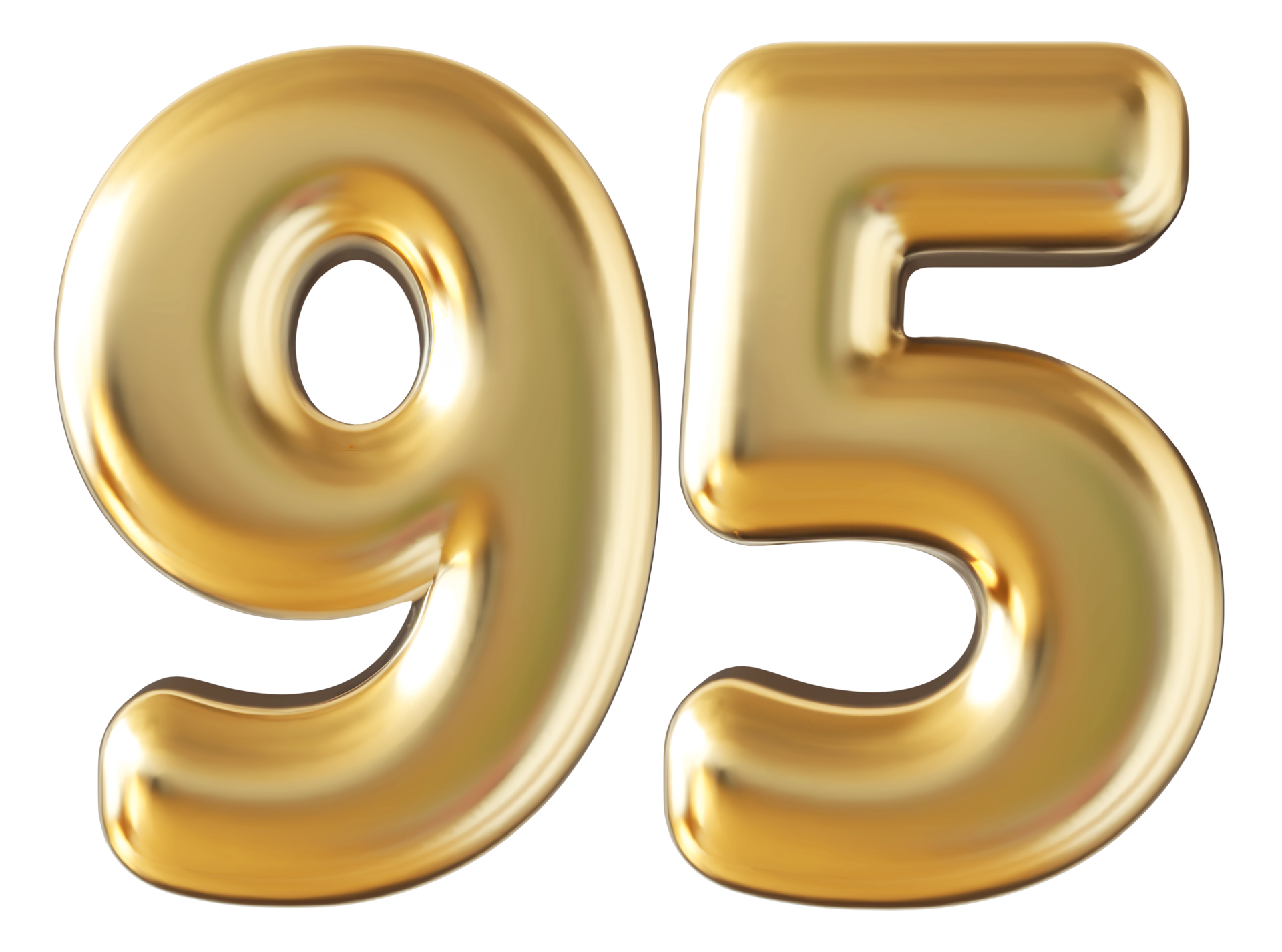 Gold 3d number 95 36304573 PNG