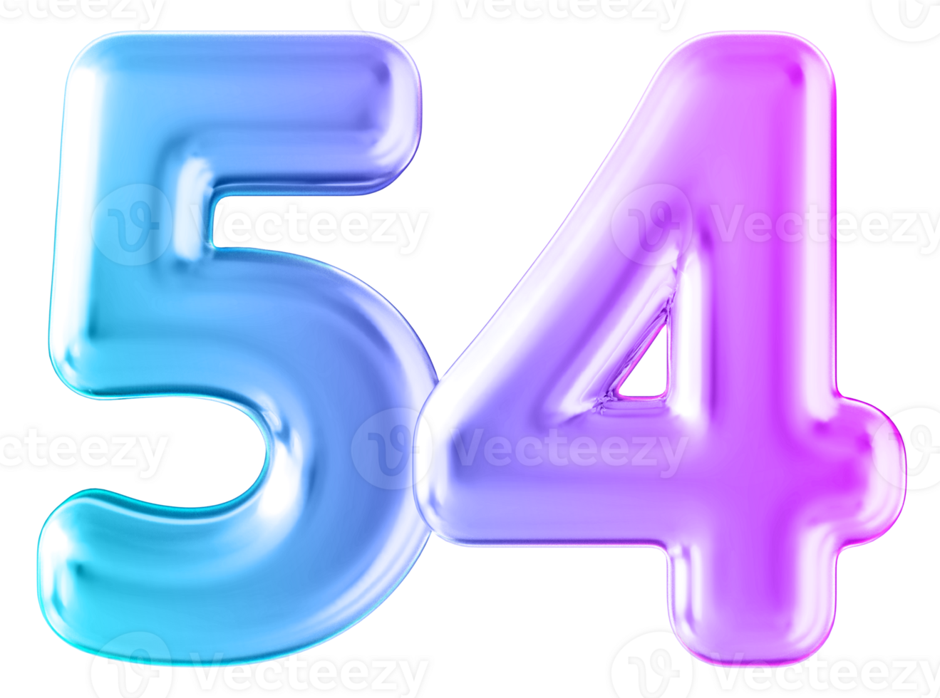 Gradient 3d number 54 png