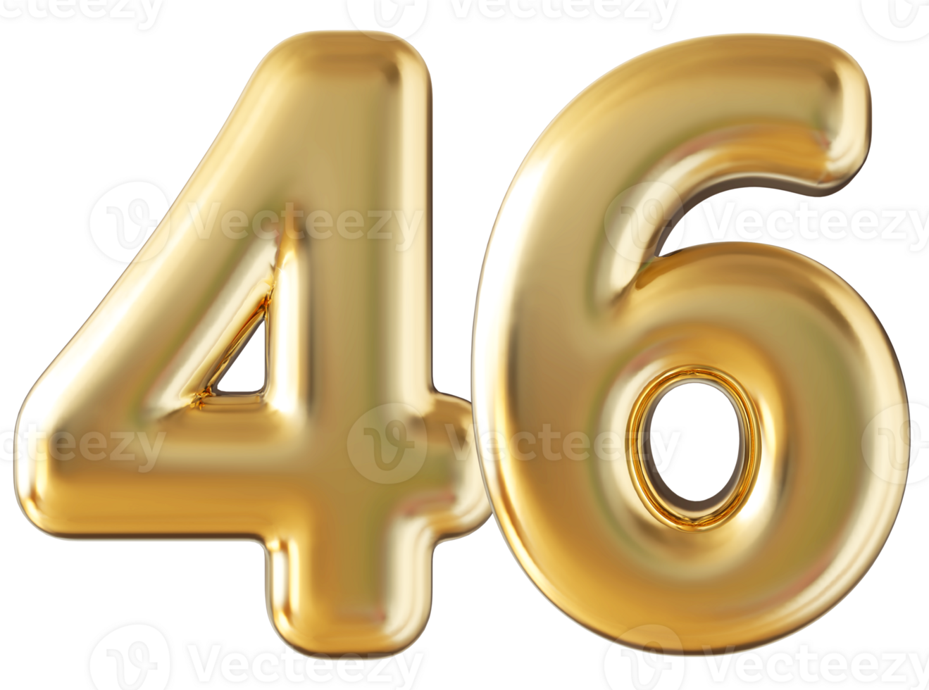 Gold 3d number 46 png