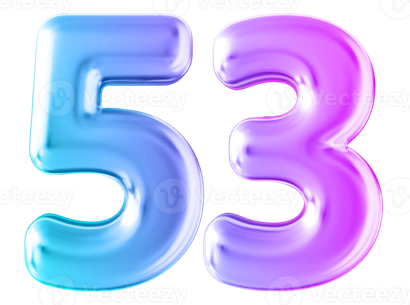 Gradient 3d number 53 png
