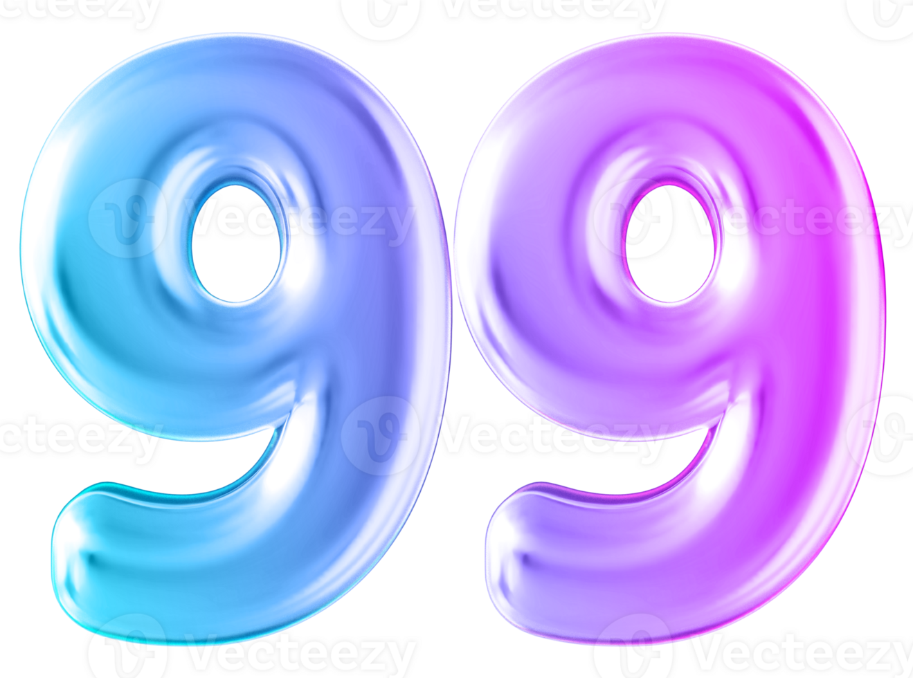 Gradient 3d number 99 png