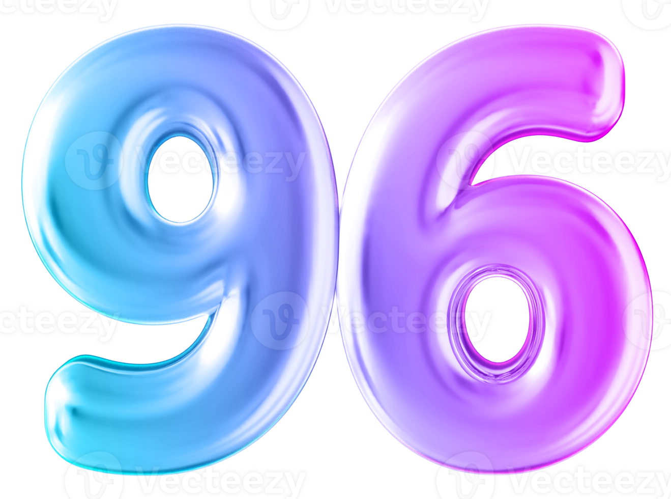 Gradient 3d number 96 png