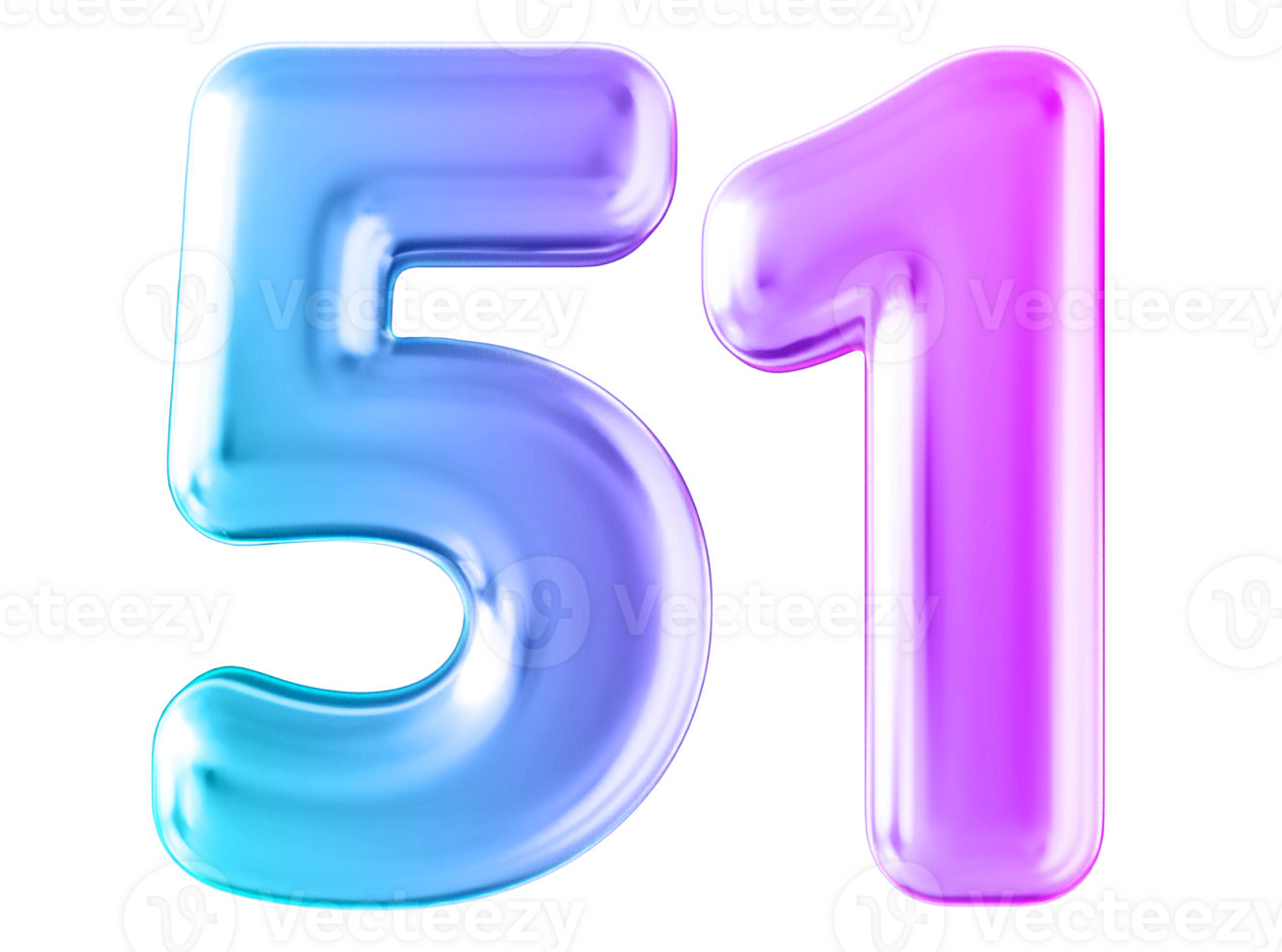 Gradient 3d number 51 png