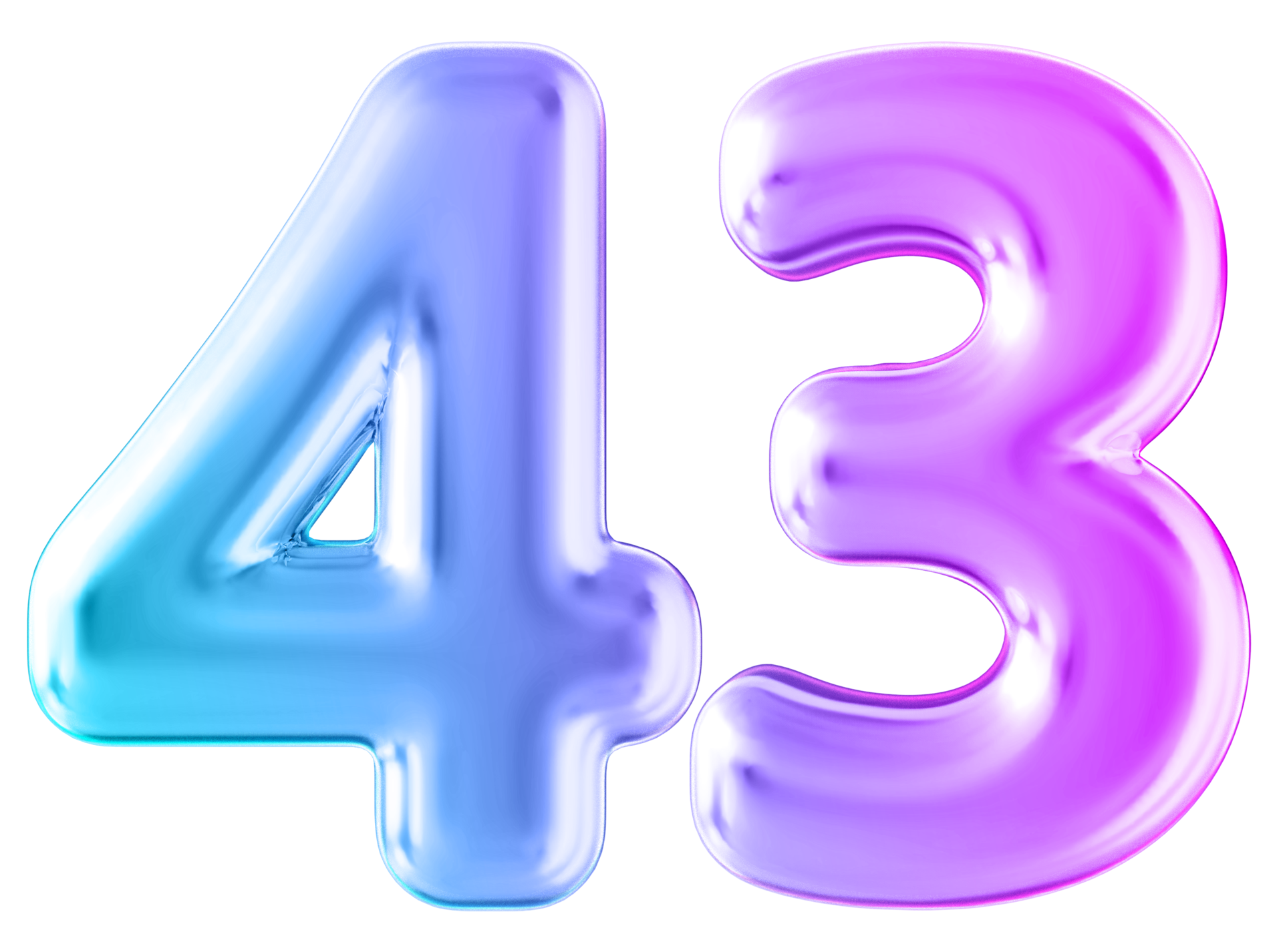 Gradient 3d Number 43 36304627 PNG gradient-3d-number-43-36304627-png