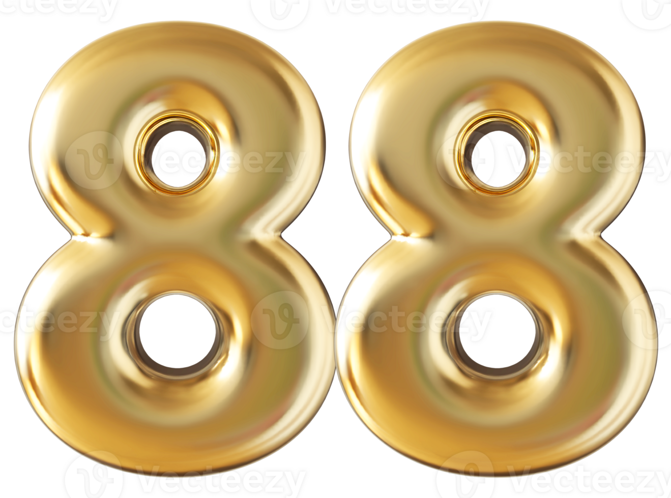 Gold 3d number 88 png