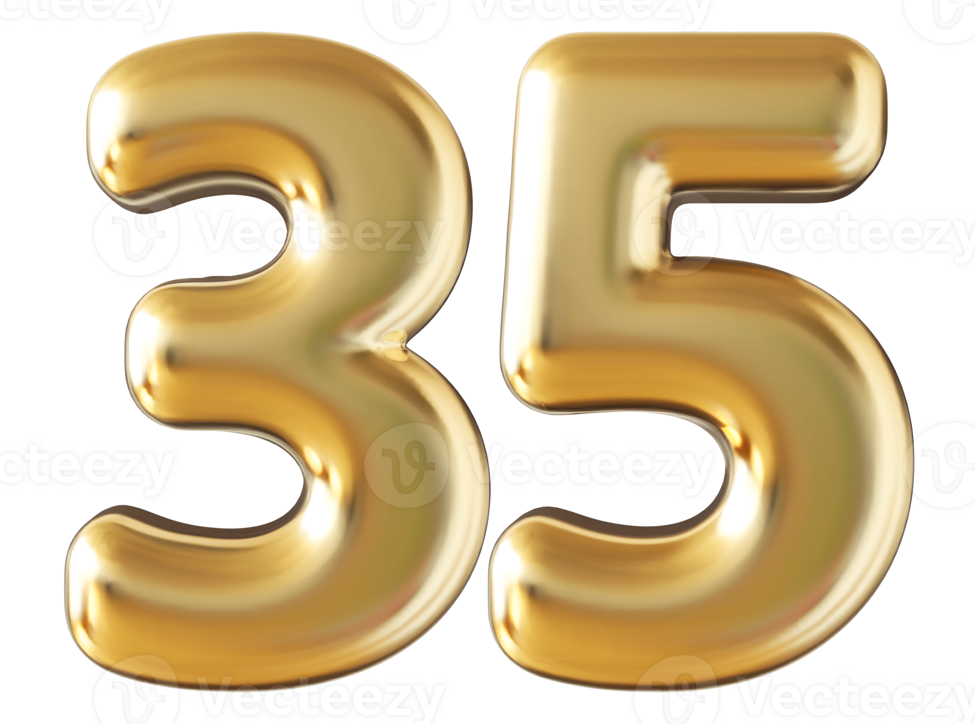 Gold 3d number 35 36304639 PNG