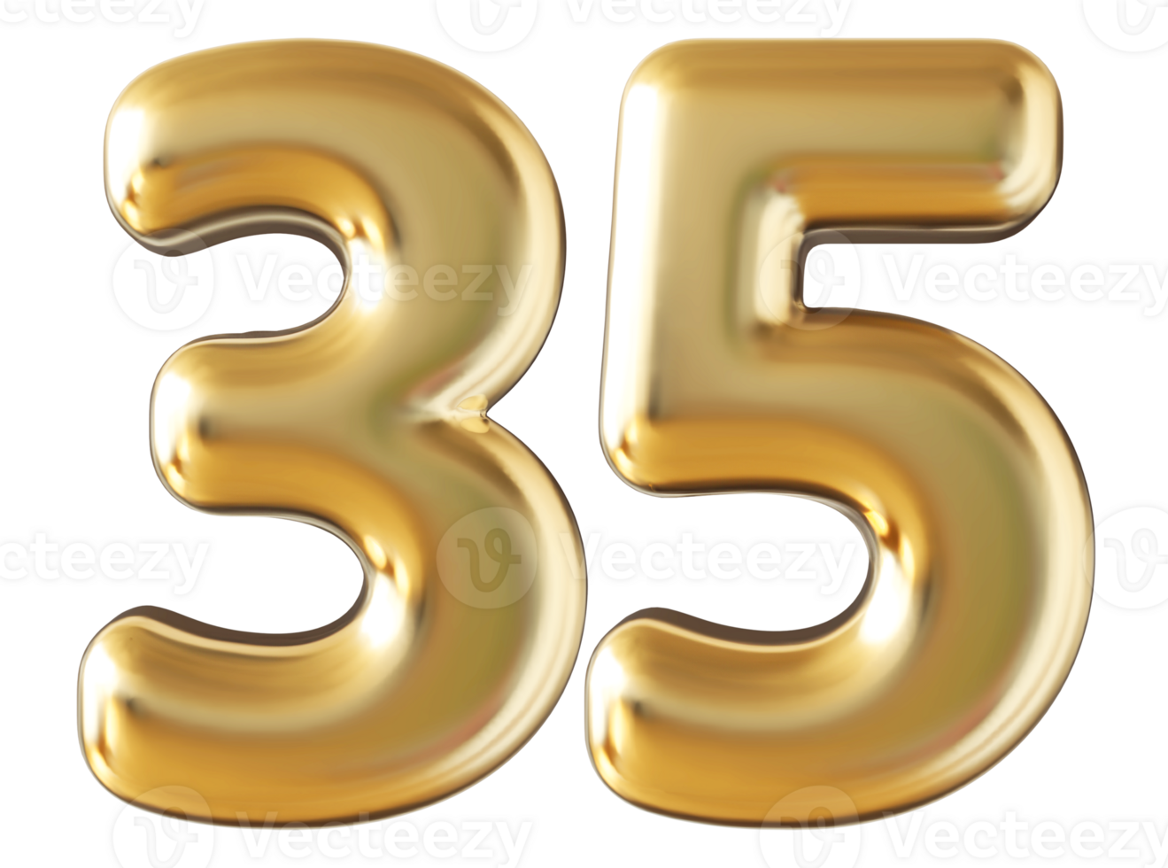 oro 3d número 35 36304639 PNG