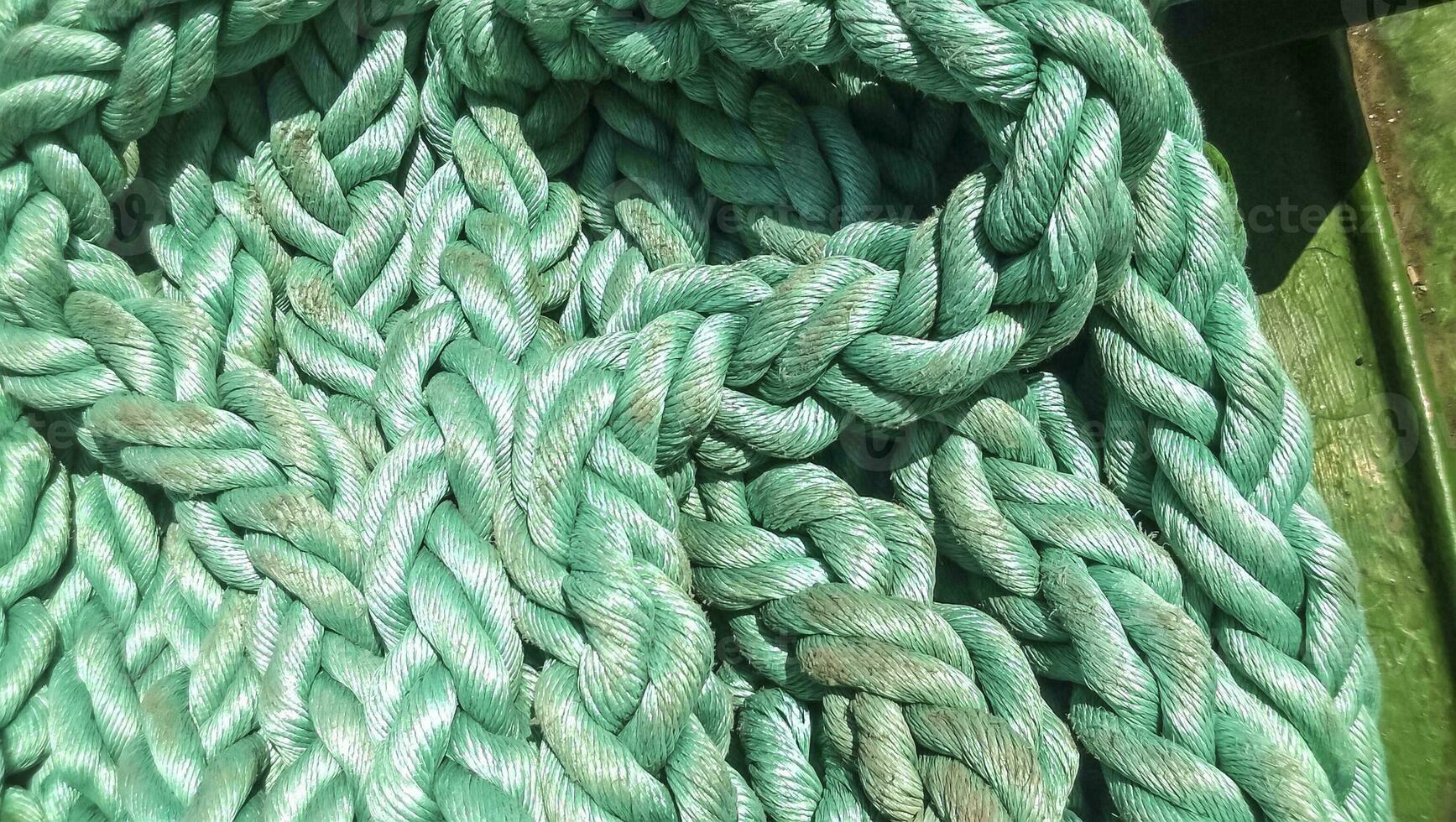 Port rope. Mooring rope. Rope for fastening ships and cargo photo