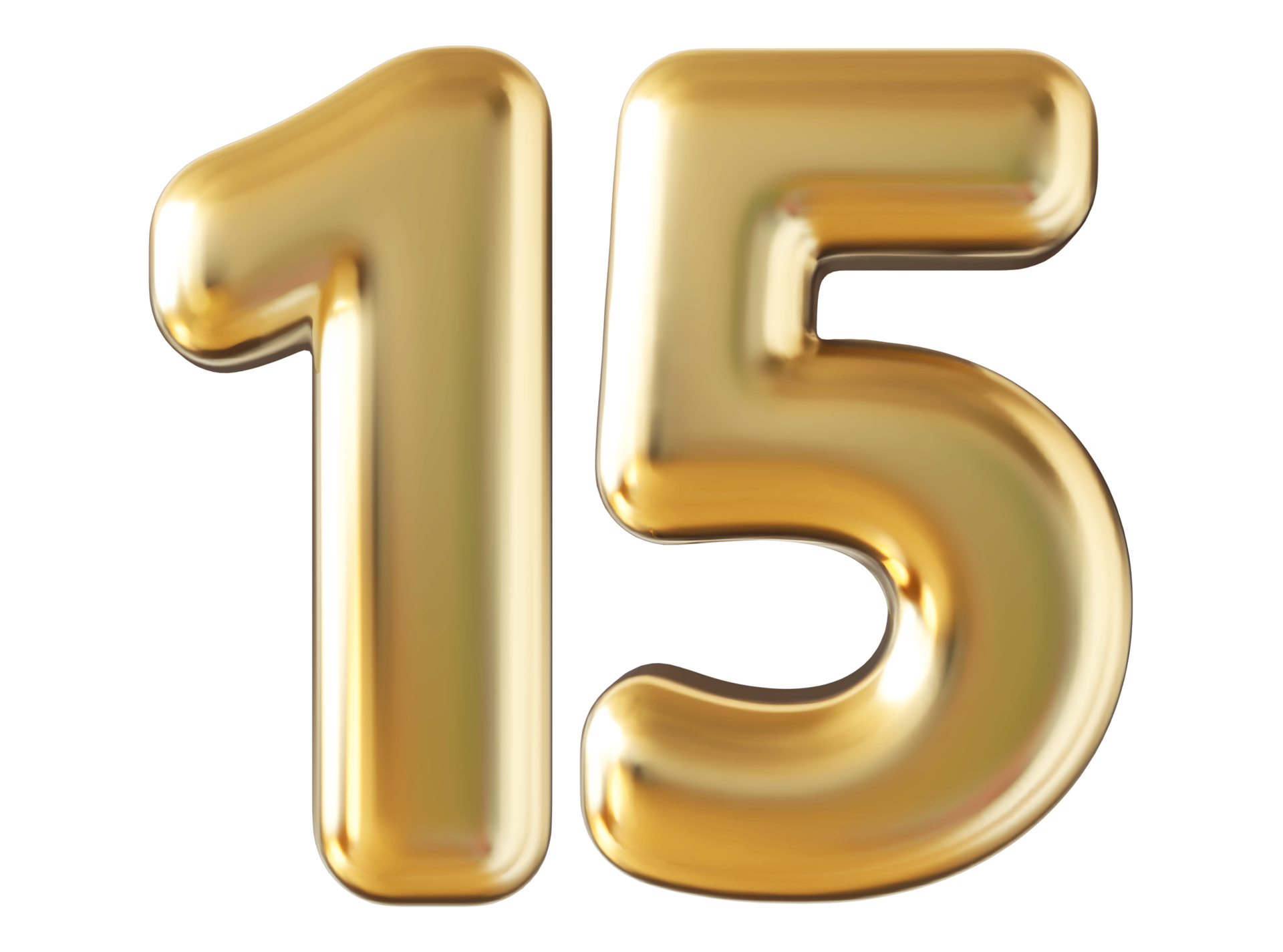 Gold 3d number 15 36304672 PNG