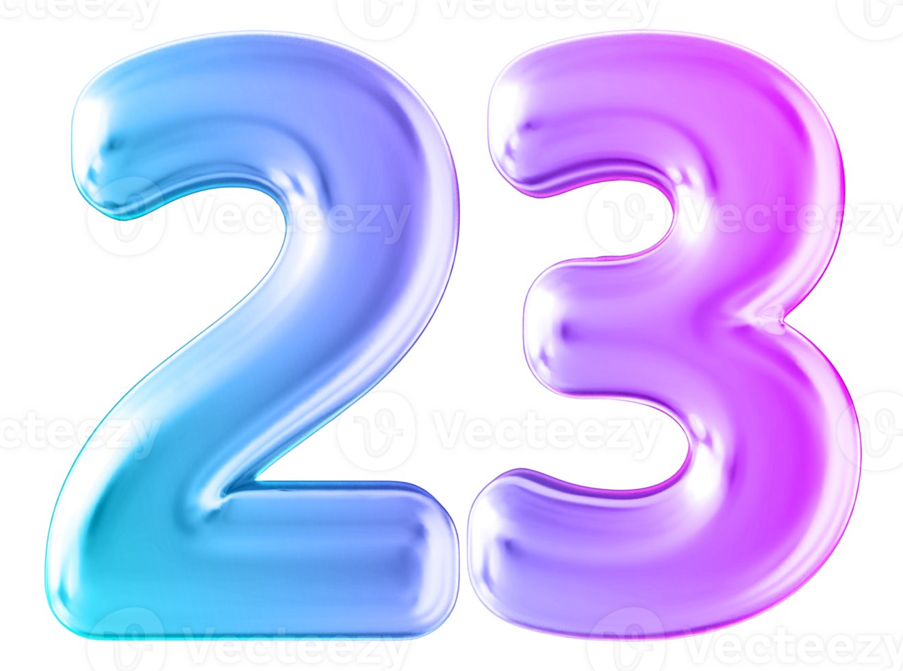 Gradient 3d number 23 png