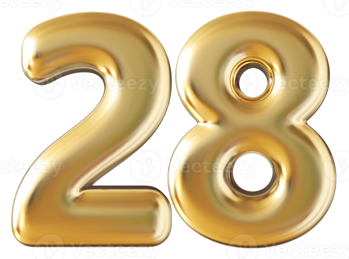 Gold 3d number 28 png