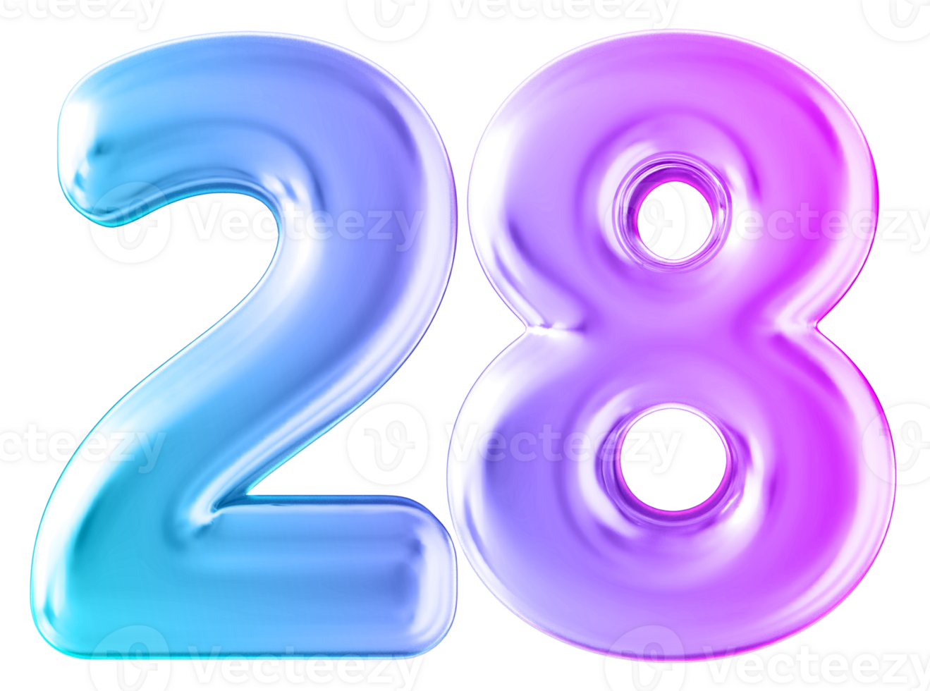 Gradient 3d number 28 png