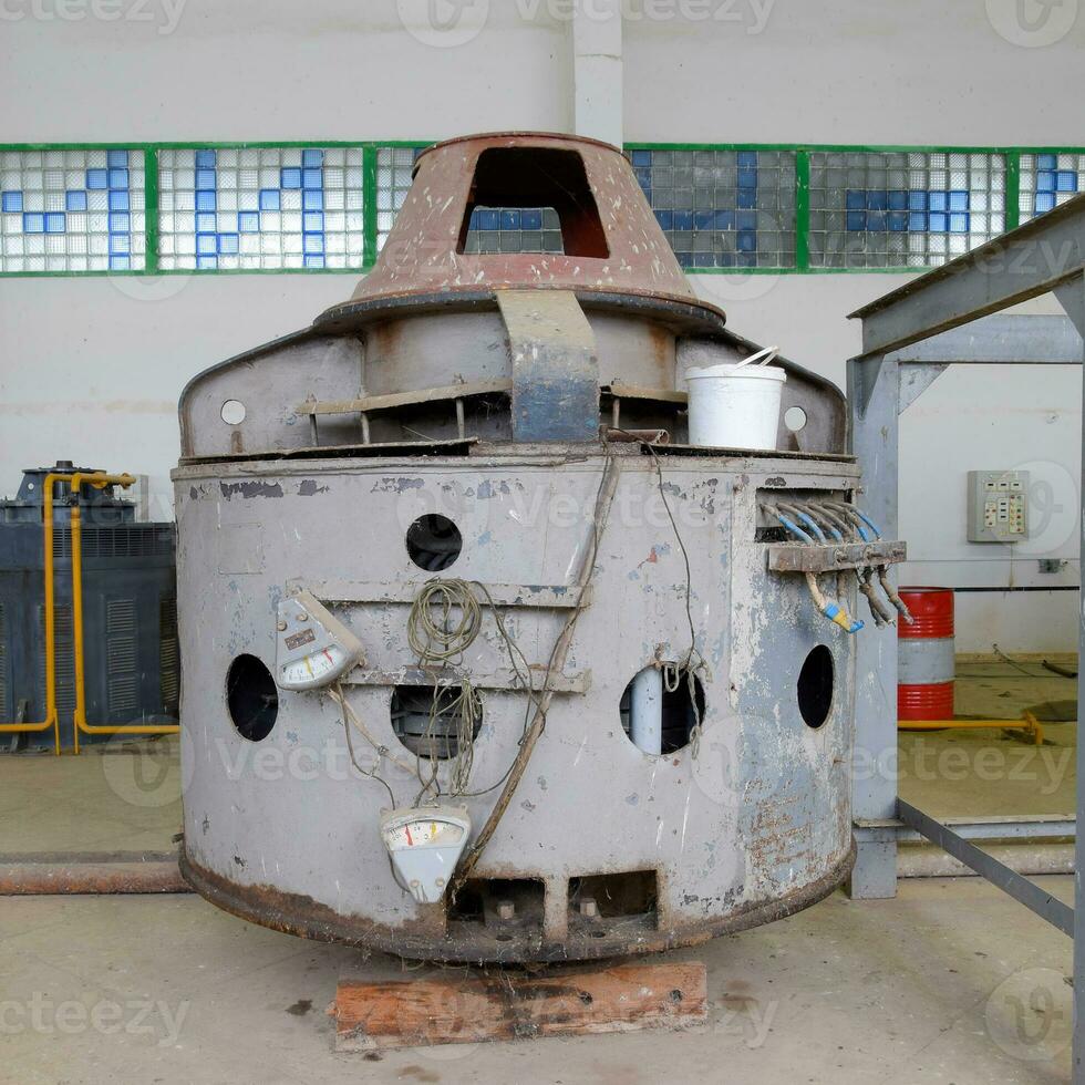 Engines of water pumps at a water pumping station. Pumping irrig photo