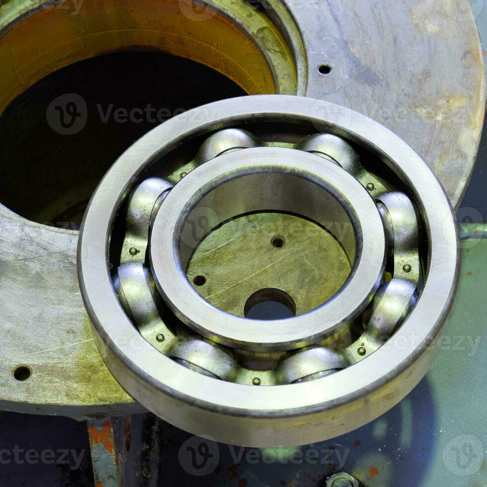 Friction bearing. Detail of an asynchronous electric motor. Repa photo