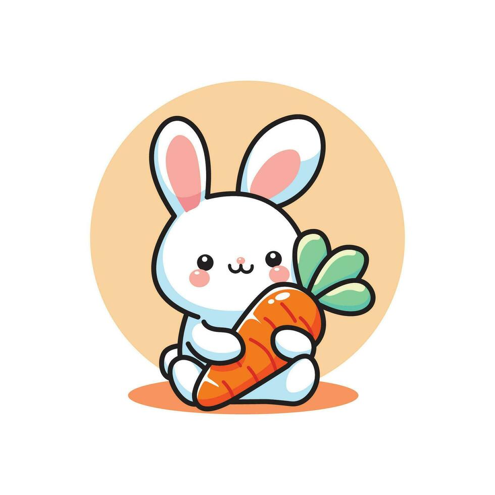 linda vector diseño ilustración de Conejo y Zanahoria