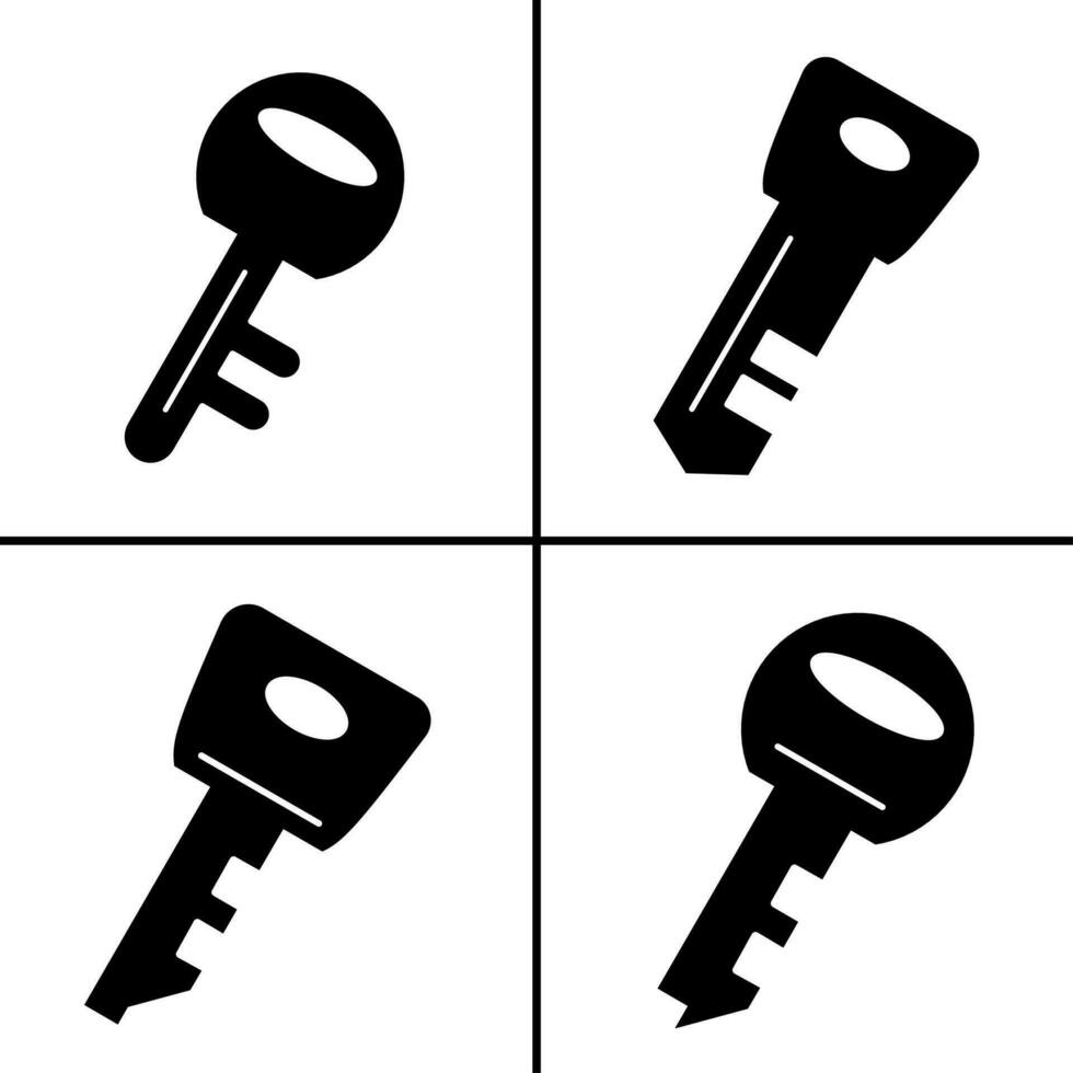 Vector black and white illustration of keys icon for business. Stock vector design.