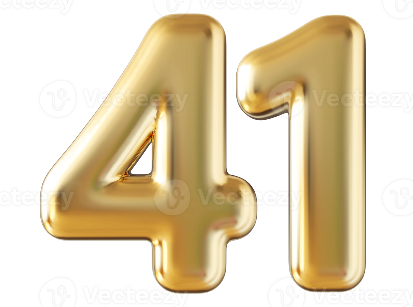 Gold 3d number 41 png