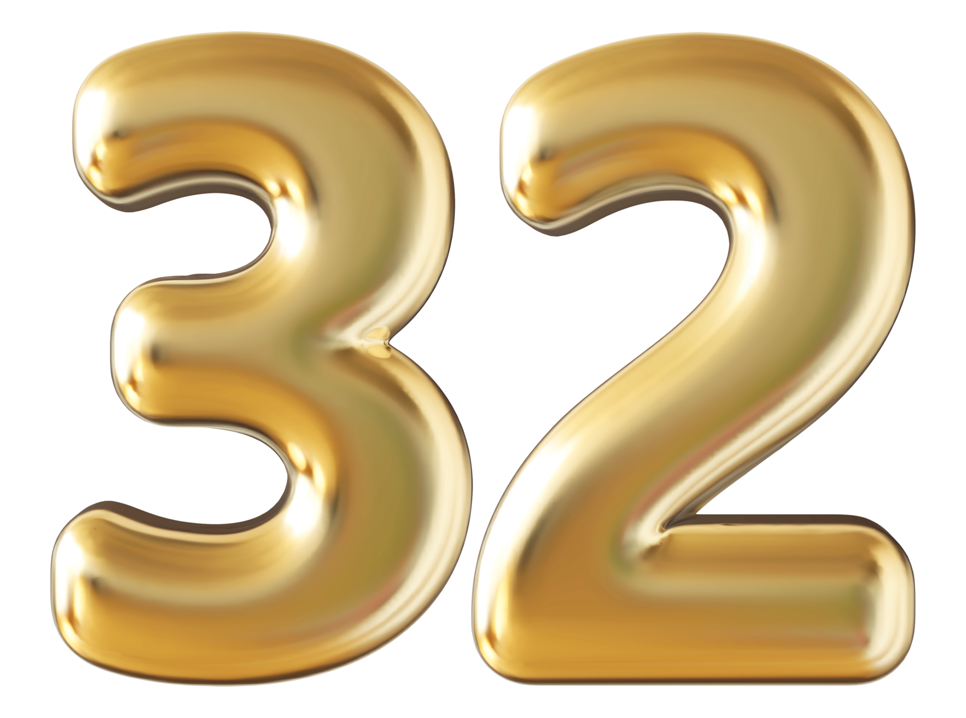 Gold 3d Number 32 36304923 PNG gold-3d-number-32-36304923-png