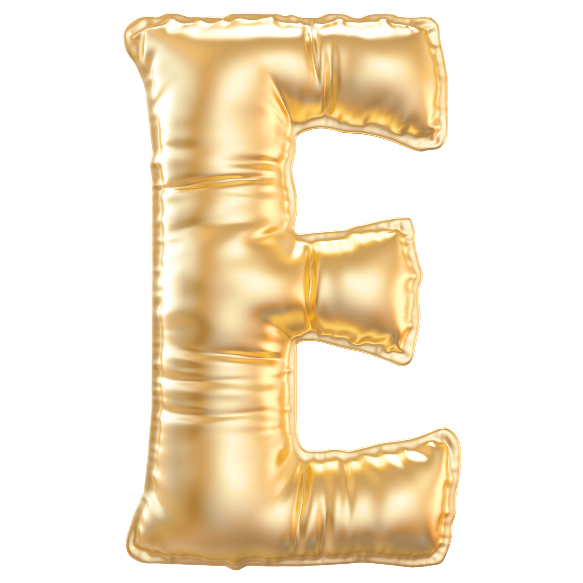 gold-bubble-letter-e-font-3d-render-36305067-png