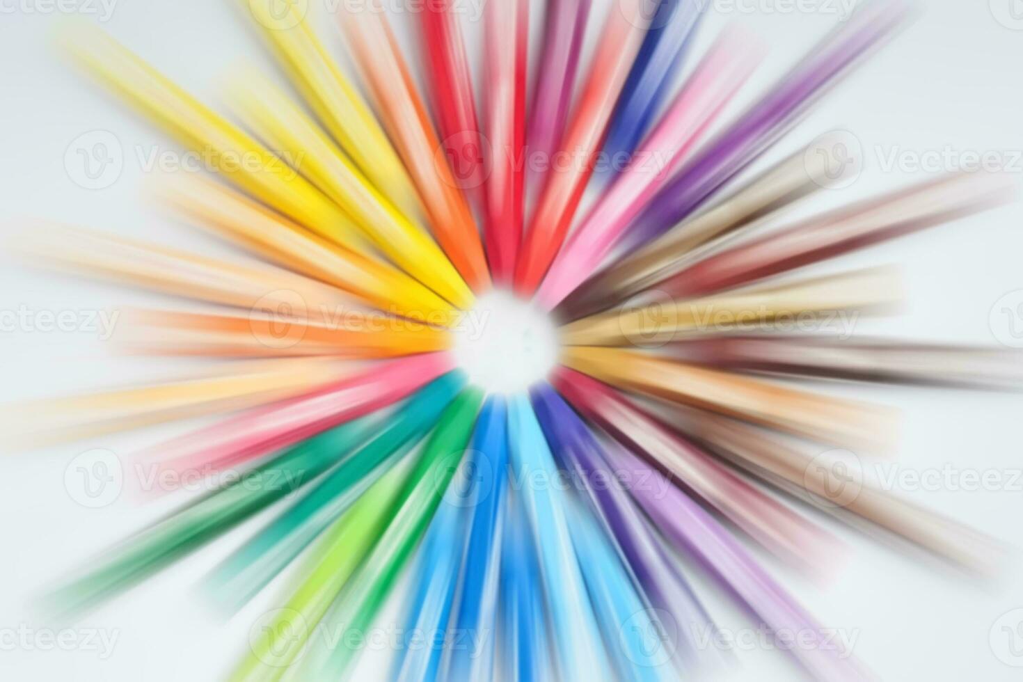 Multicolored blurry background from color crayon photo