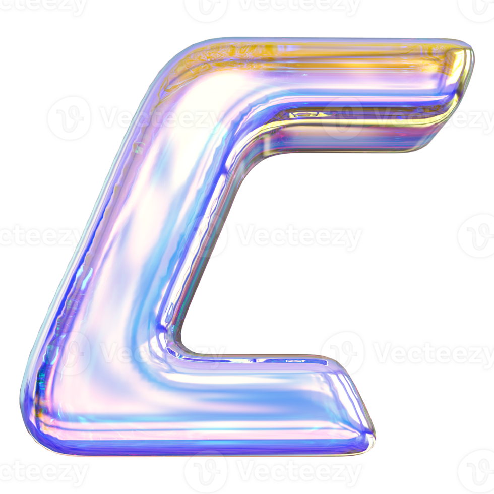 Gradient letter C font 3d render png