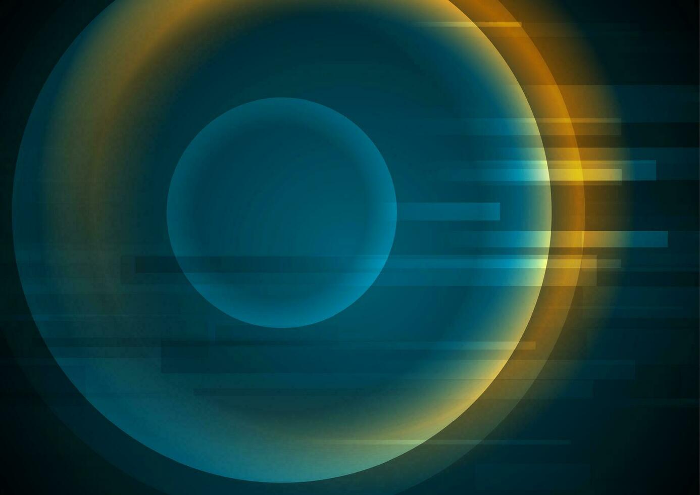 Dark blue orange abstract tech geometric background vector