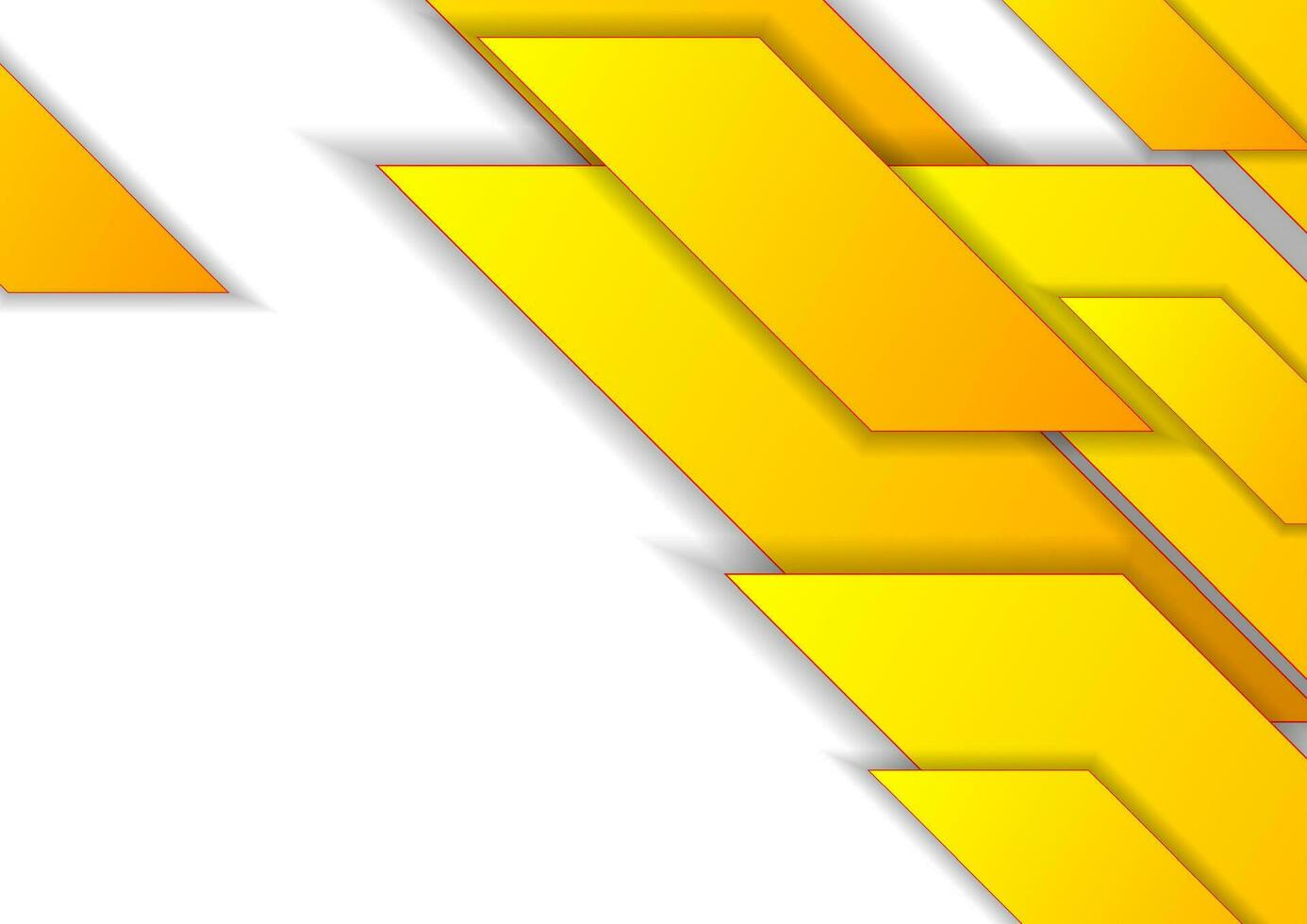 Bright orange yellow tech geometric background vector
