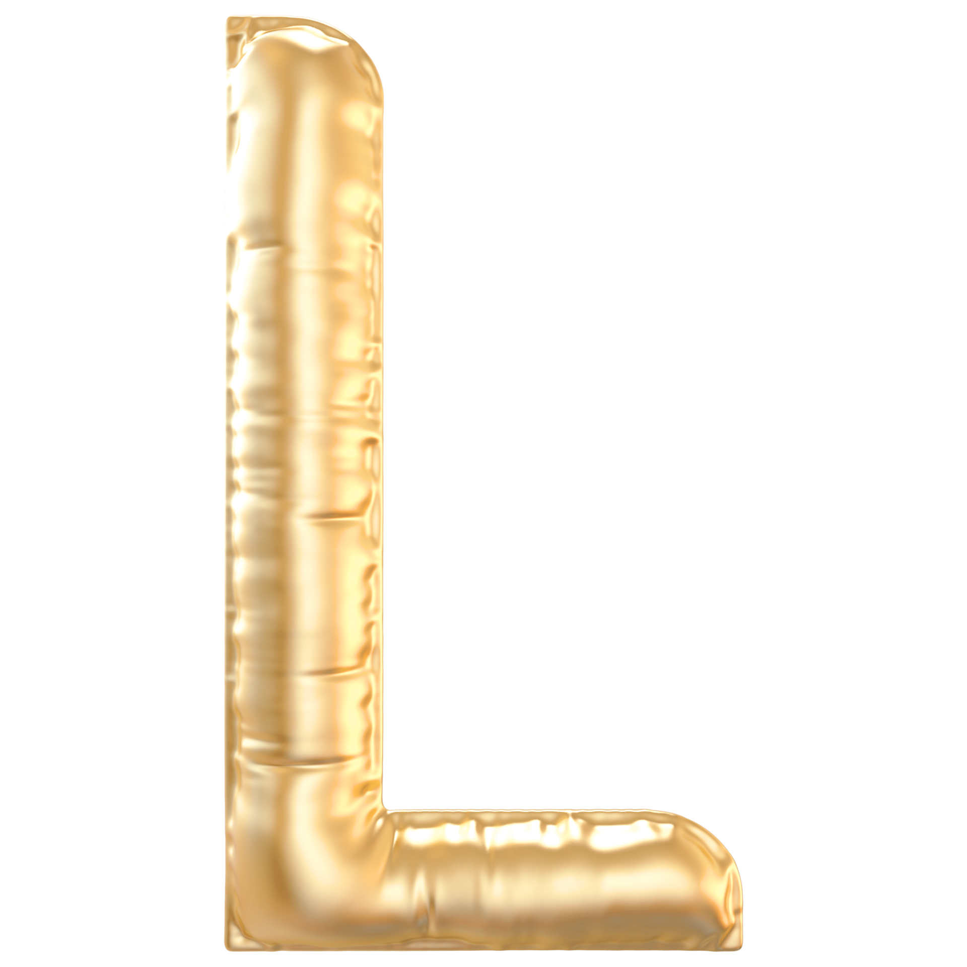 Gold bubble letter L font 3d render 36305466 PNG
