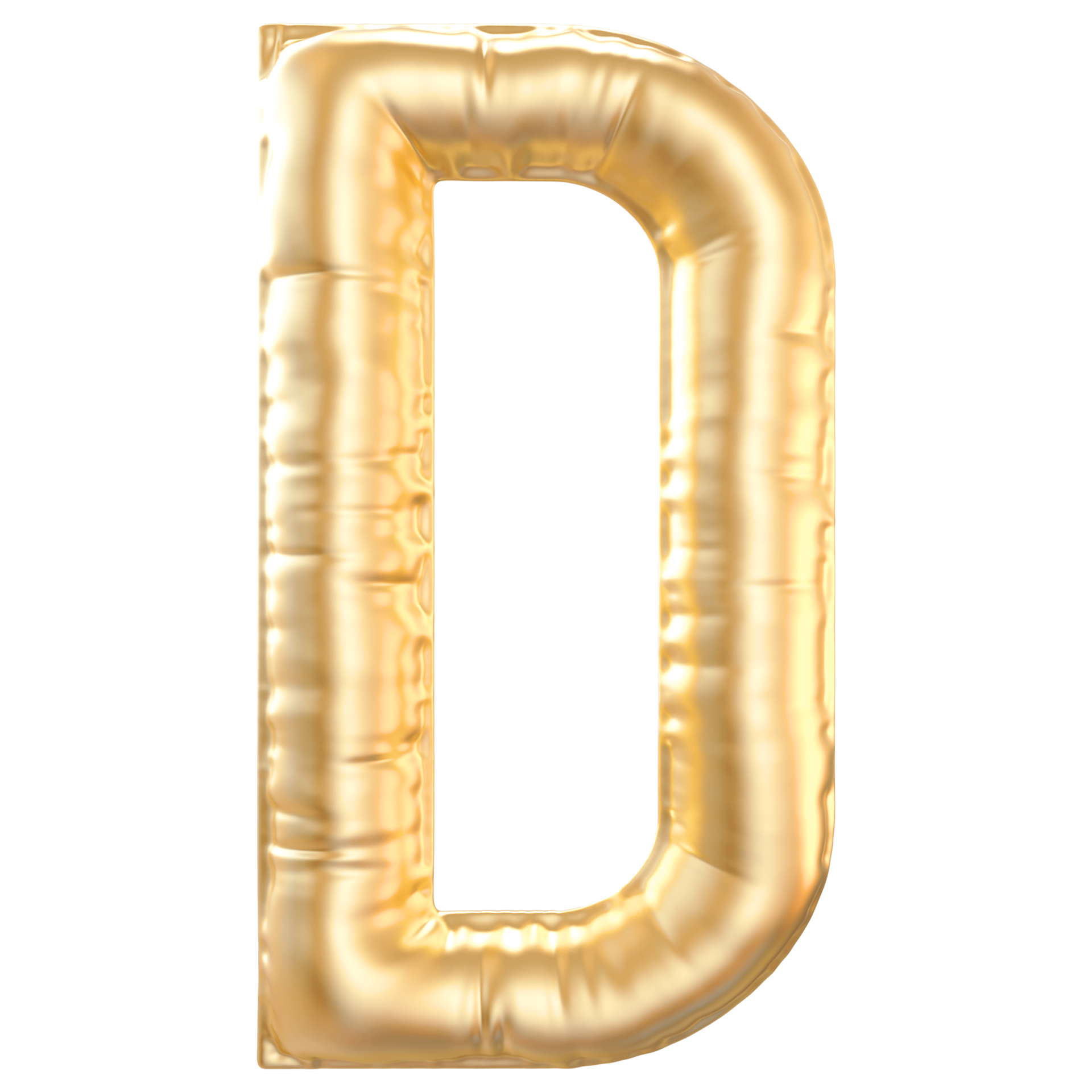 Gold bubble letter D font 3d render 36305483 PNG