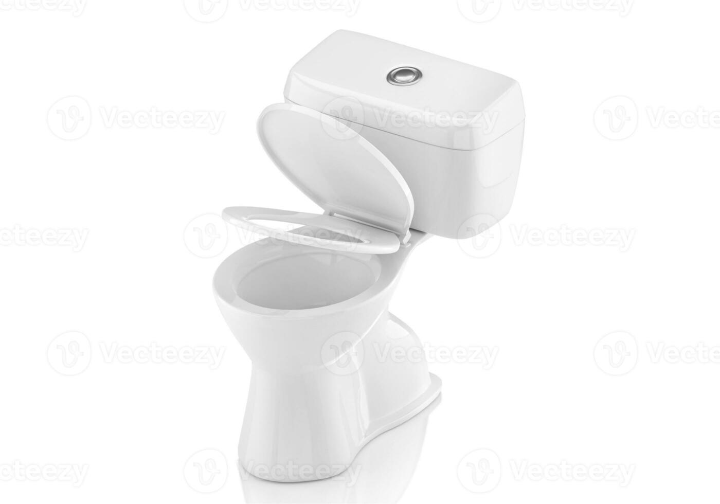 Toilet bowls on white background photo