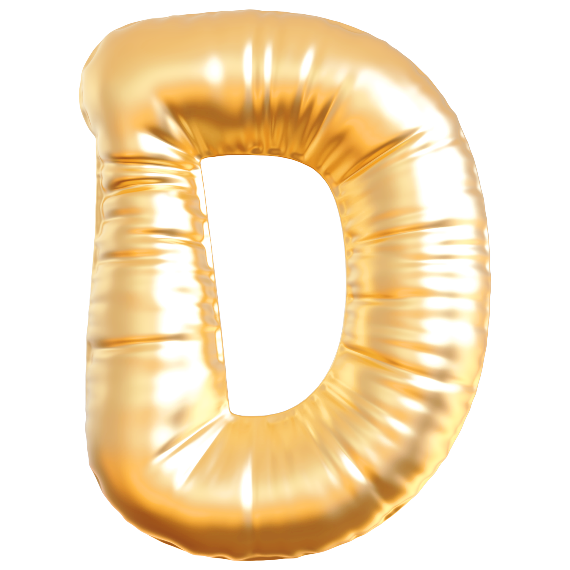 Gold bubble letter D font 3d render 36305564 PNG