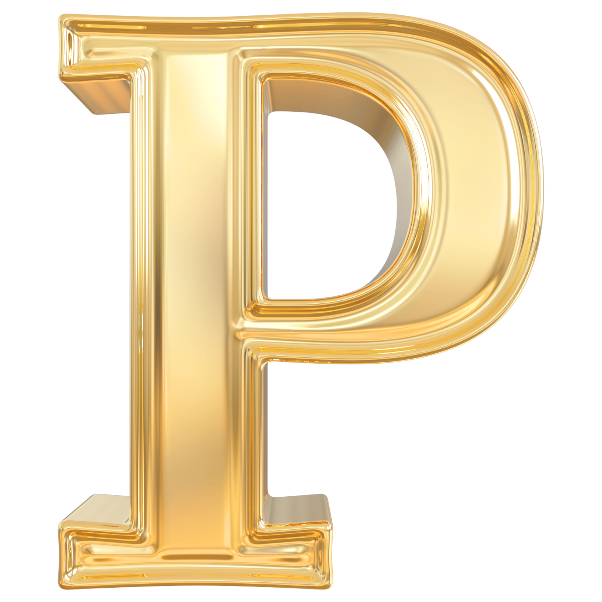 gold-letter-p-font-3d-render-36305655-png