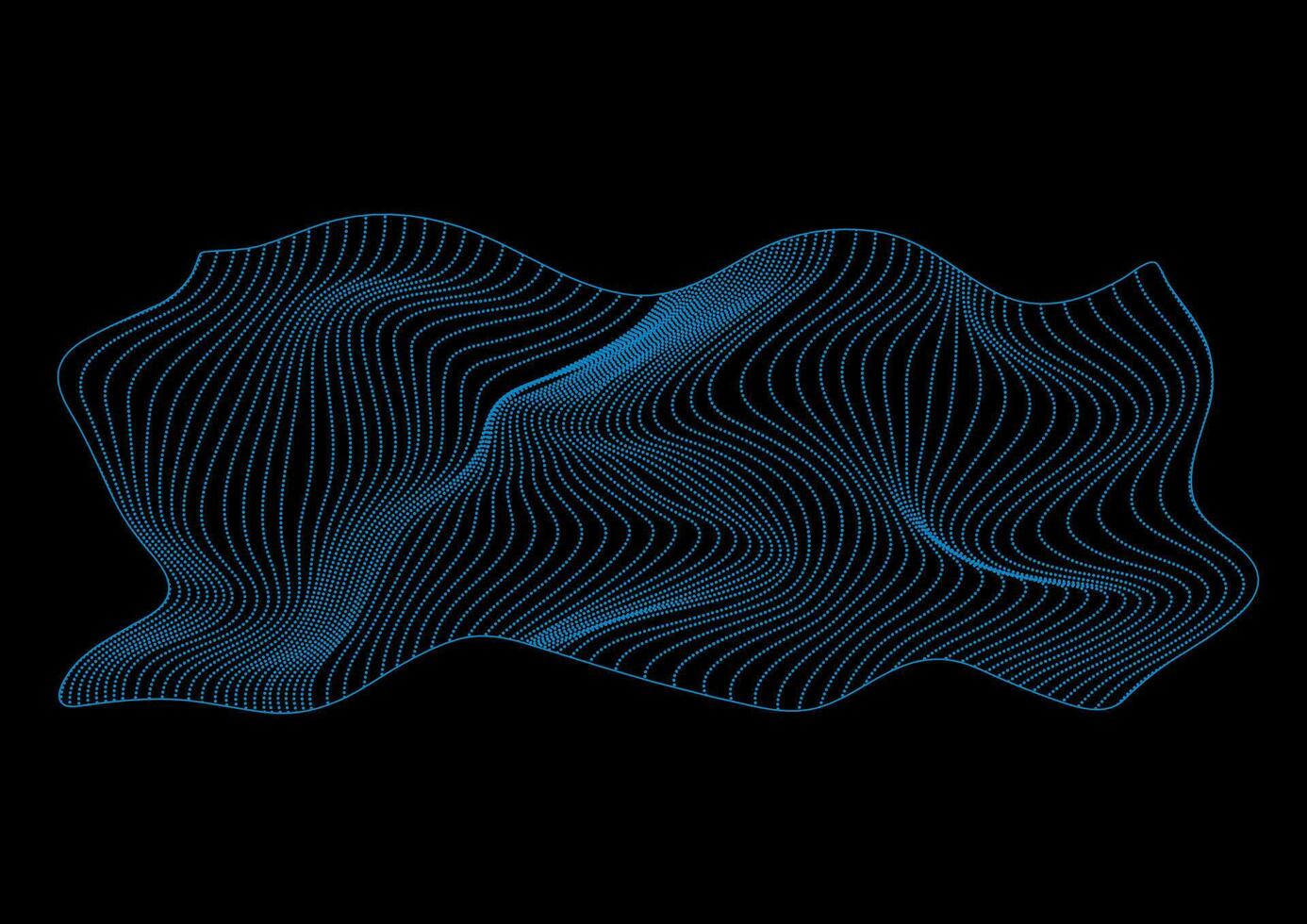 Blue minimal wavy dotted lines abstract background vector