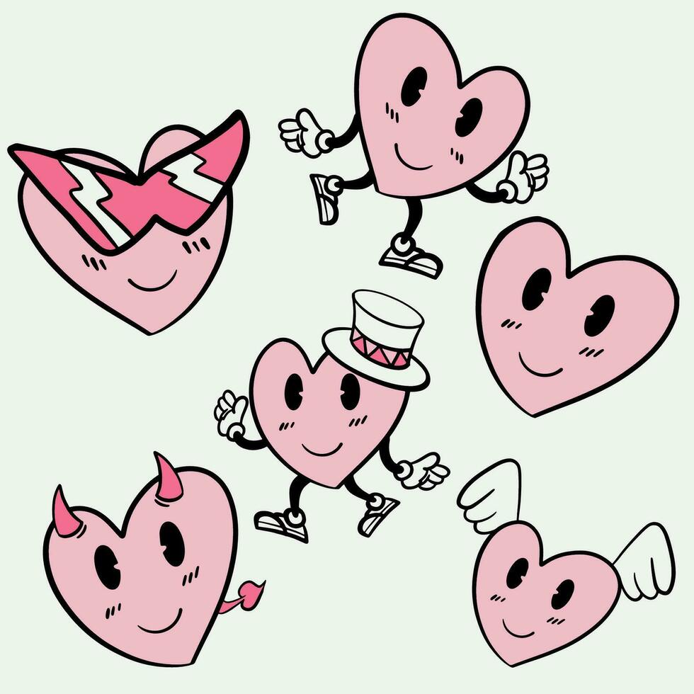 el corazón dibujos animados para amor o enamorado día concepto. vector