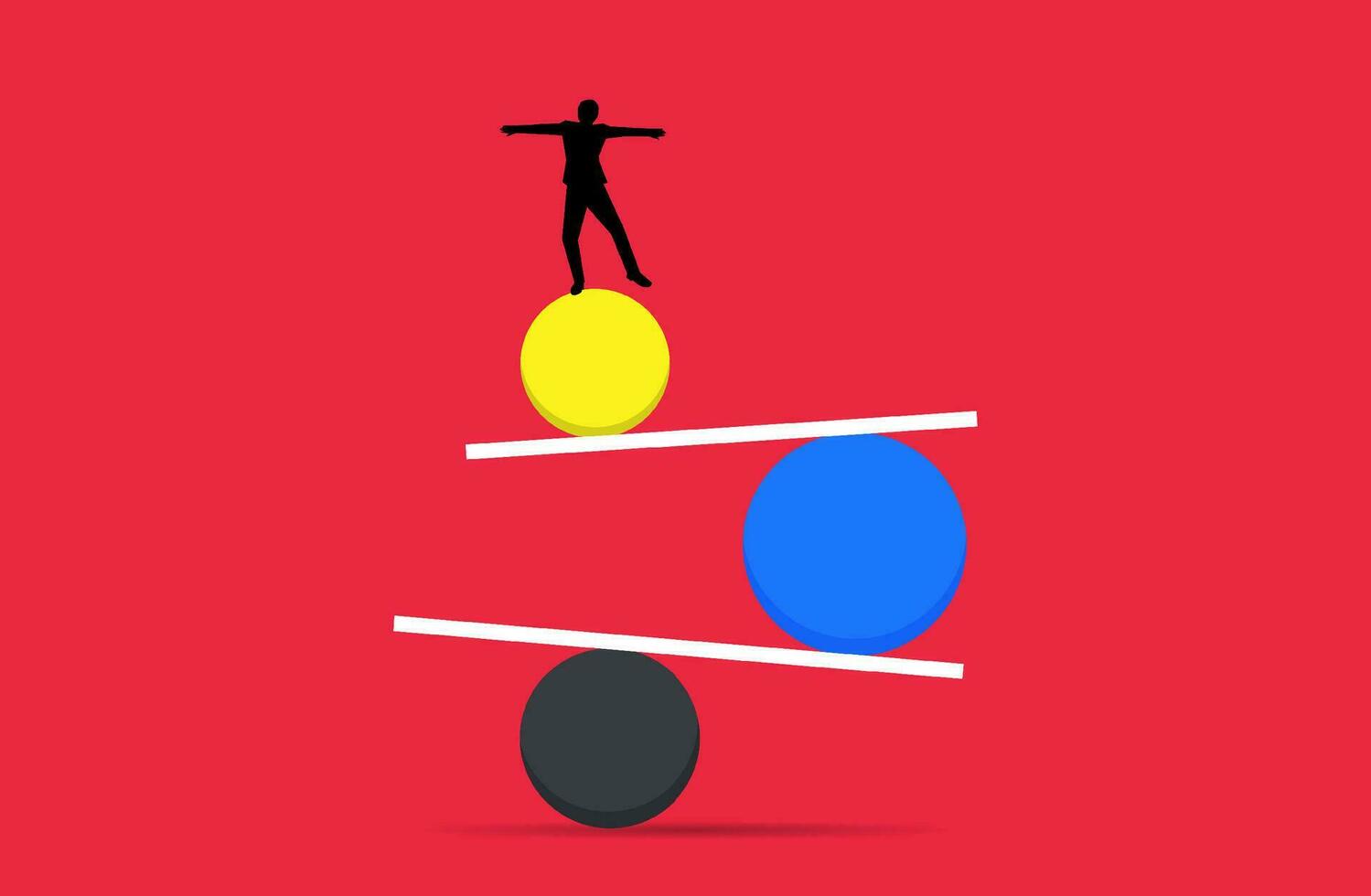 Business work life balance and happiness, struggle  and challenge symbols, career opportunity vector