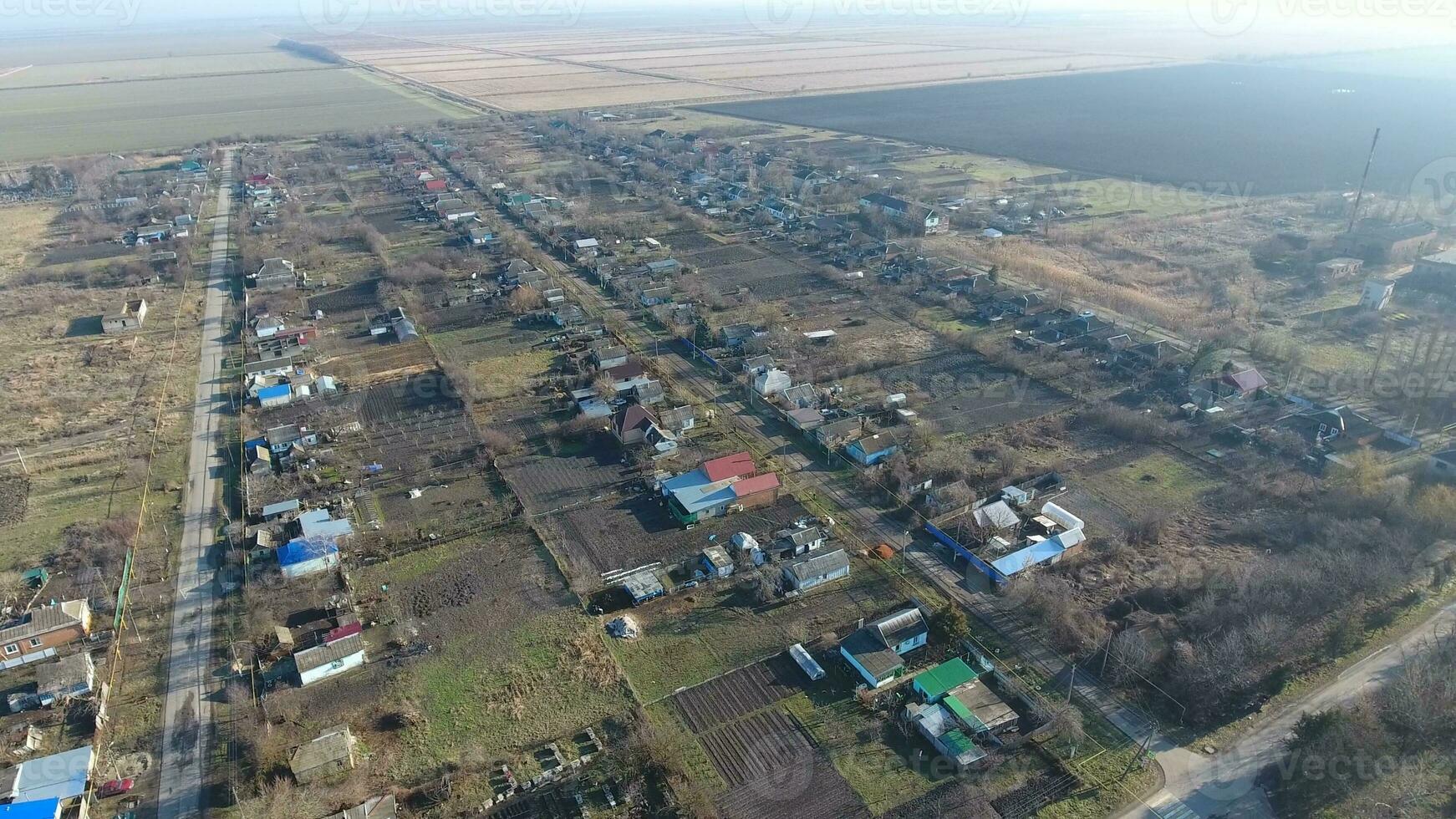 Village Elitnyy Krasnoarmeyskiy District, Krasnodar Krai, Russia. Flying at an altitude of 100 meters. The ruin and oblivion photo