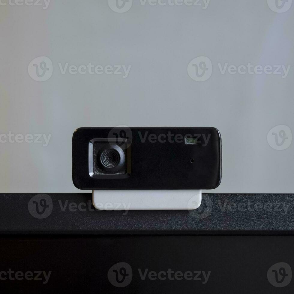 Web camera, attached to the monitor. Equipment for video photo