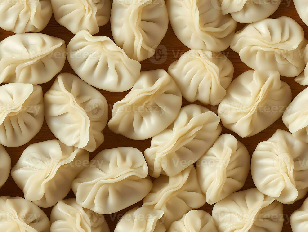 AI generated Dumplings seamless pattern Top down view photo