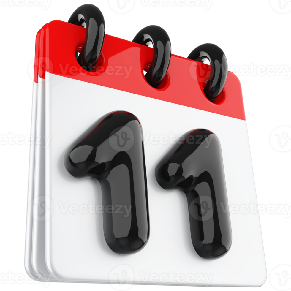 3d icon calendar number 11 png