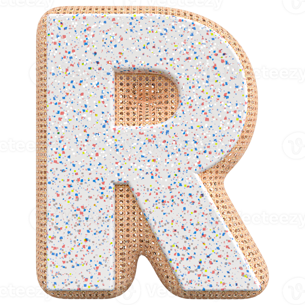 3d brev r font 3d framställa png