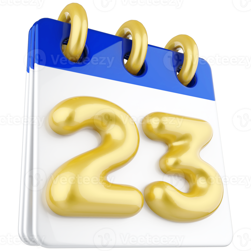 3d icon calendar number 23 png