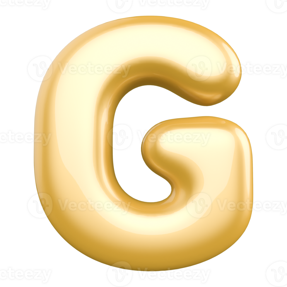Głoska Litera Sylaba Sprawdzian Klasa 4 Online Gold bubble letter G font 3d render 36306402 PNG